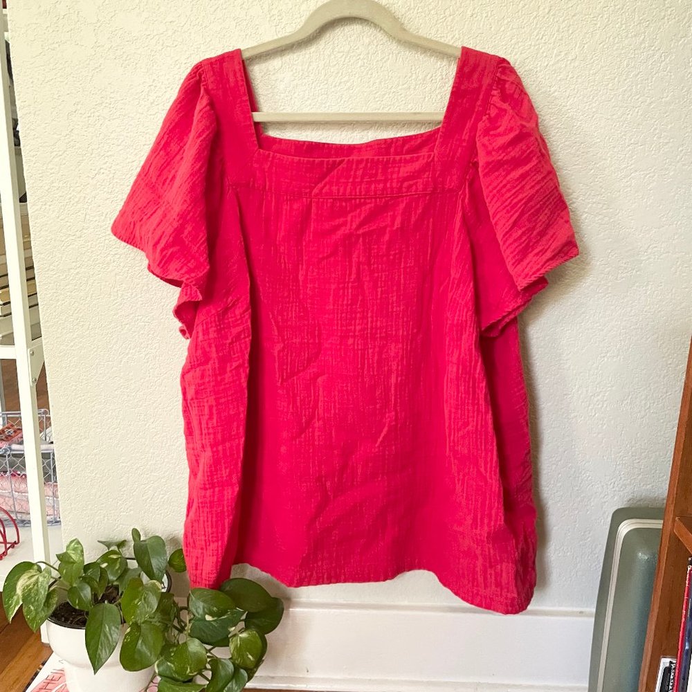 Ava & Viv Red Flowy Blouse